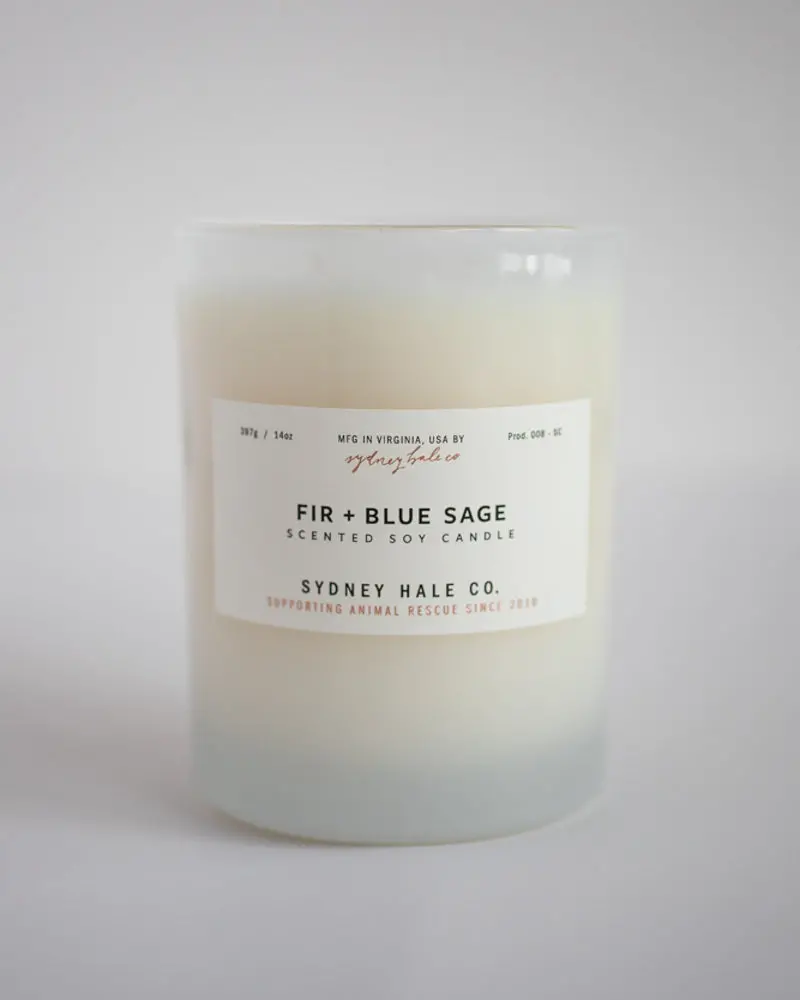 Fir And Blue Sage Soy Wax Candle By Sydney Hale 1