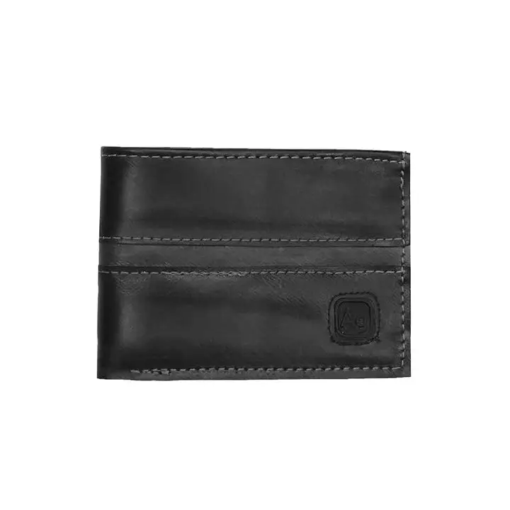 Franklin Wallet – Upcycled Black Bike Tube Leather 1