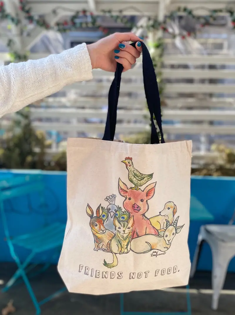 Friends Not Food Reusable Canvas Tote 1