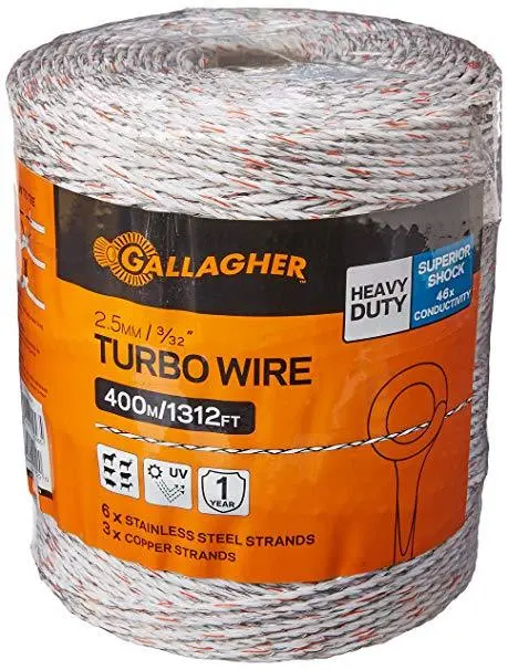 Gallagher Turbo Wire – 2.5Mm Diameter, 400-Meter Spool 1