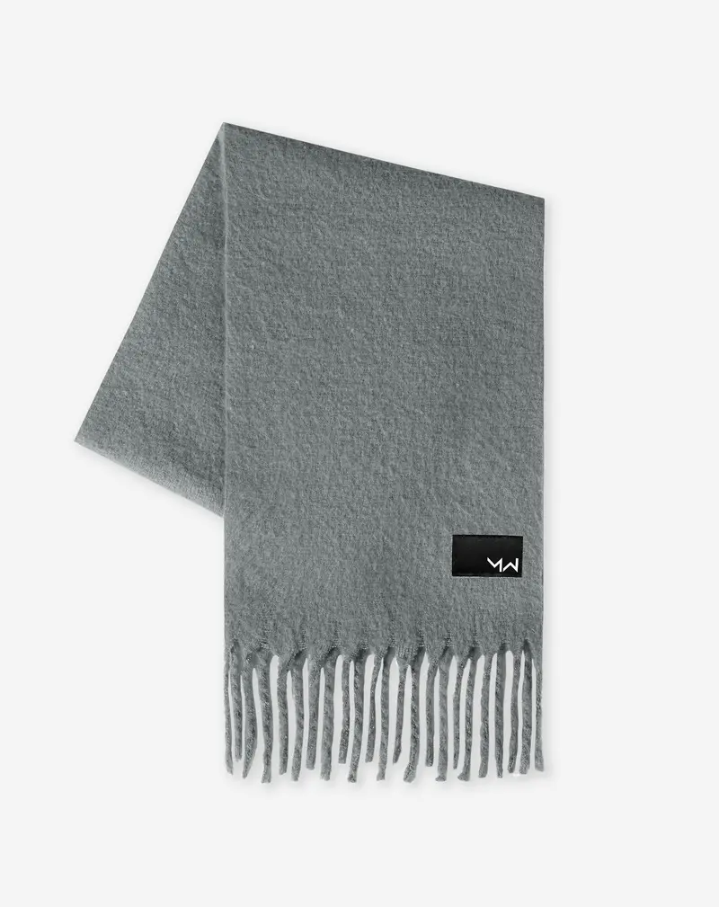 Grey Woven Textured Scarf 1