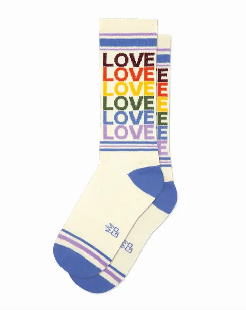 Gumball Poodle Love Rainbow Pattern Socks – Colorful Knit 1