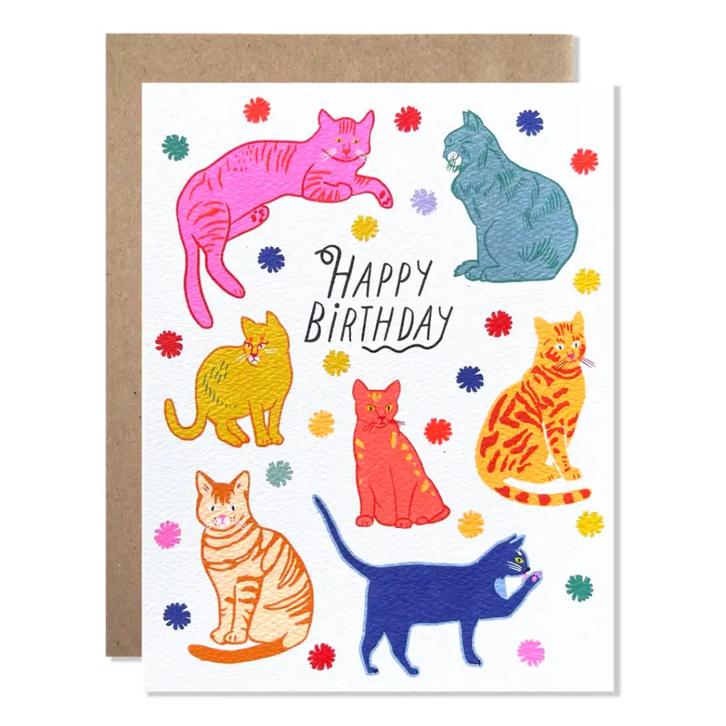 Hartland Cards 'Birthday Cats' Feline-Focused Celebration Card 1