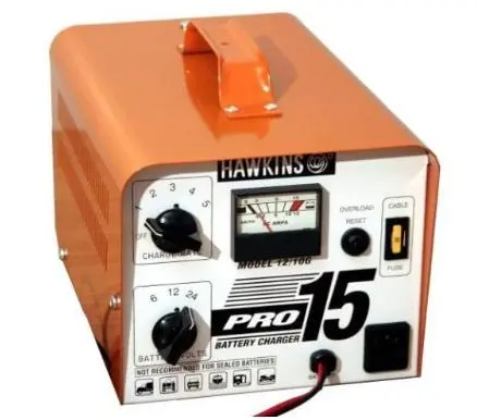 Hawkins Pro 15 Professional Manual Battery Charger – 10A, 6/12/24V 1