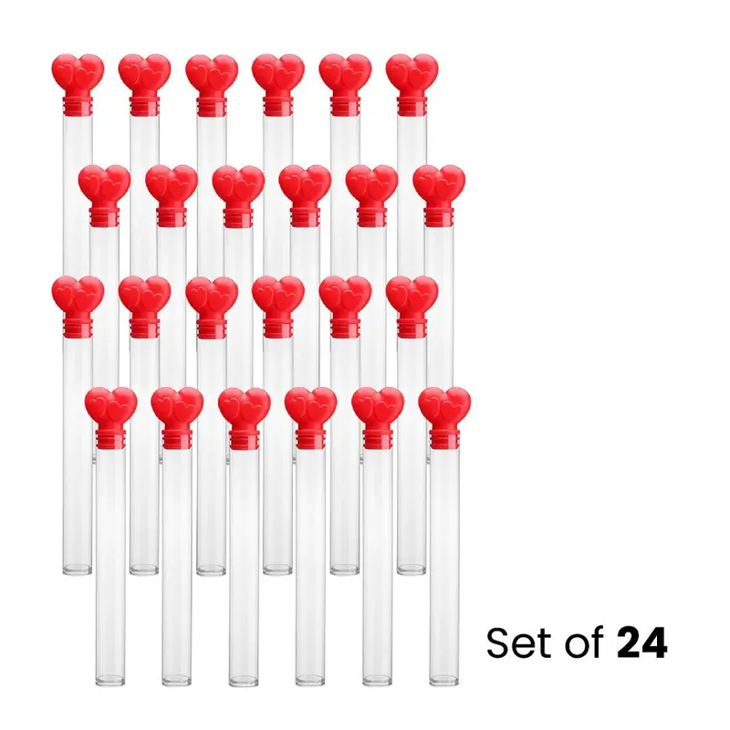 Heart-Shaped Candy Tubes – Set Of 24 Assorted Valentine’S Treat Containers 1