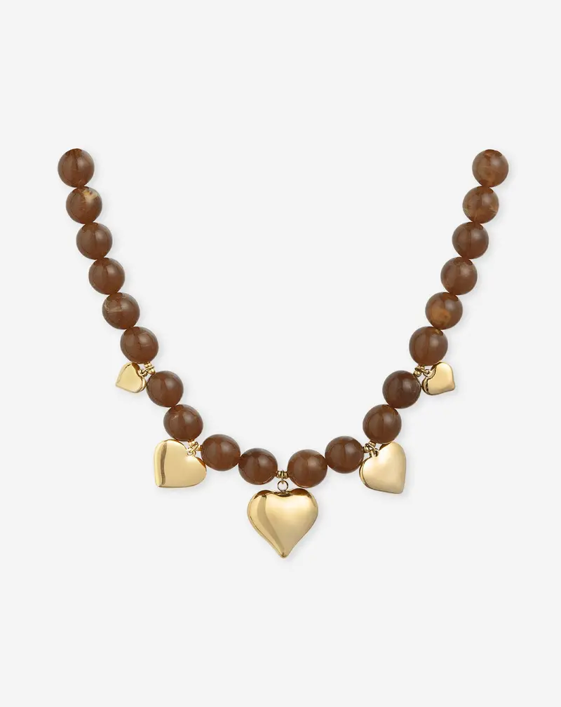 Heart-Shaped Resin Bead Necklace 1