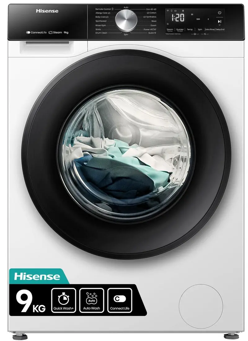 Hisense Wf3S9043Bw3 9Kg Front-Load Washer – 1400 Rpm Spin, Energy Class A, White 1