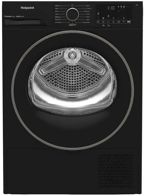 Hotpoint Chd93Mbbuk 9Kg Black Heat Pump Tumble Dryer – Coldguard Tech – Energy A++ Rated 1
