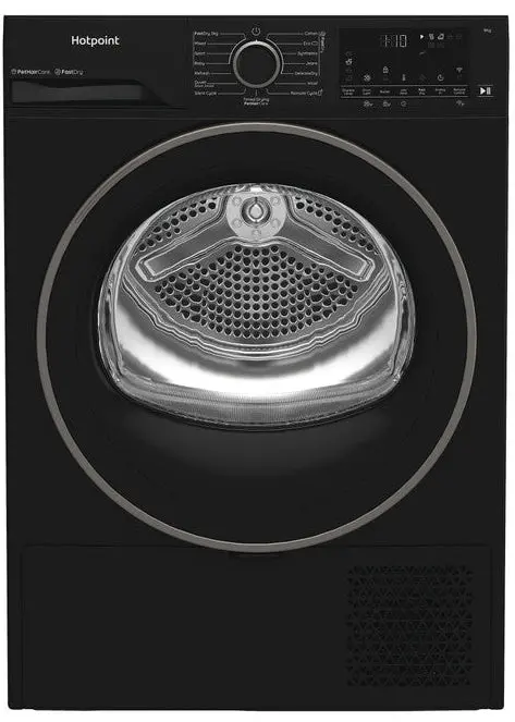 Hotpoint Chd94Mbbsuk 9Kg Black Heat Pump Dryer – Fastdry Function – Energy A+++ Rated 1