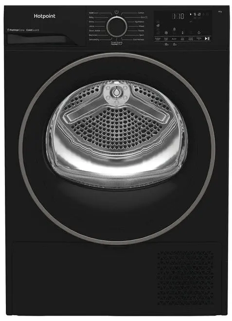 Hotpoint Chsd82Mbbuk 8Kg Black Heat Pump Tumble Dryer – Coldguard Feature – Energy A+ Rated 1