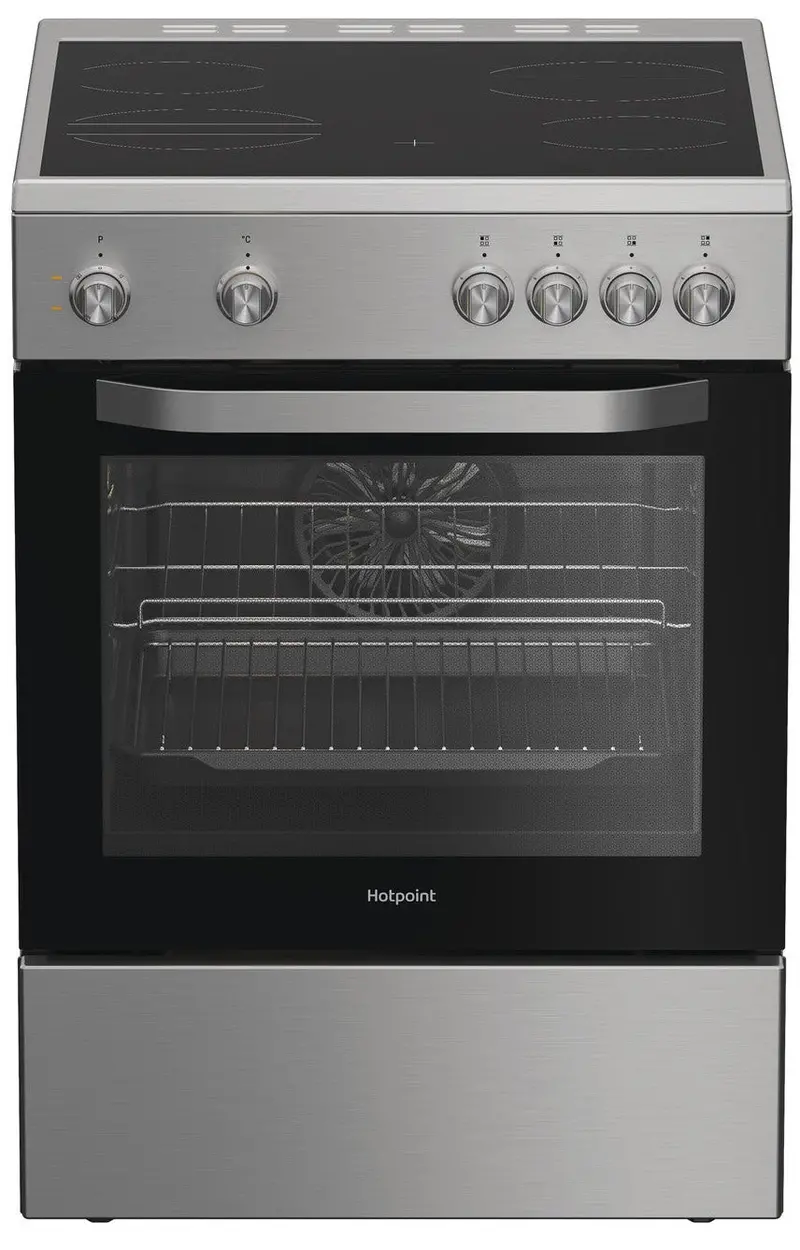 Hotpoint H6V5Kmxuk 60Cm Stainless Steel Electric Cooker With Ceramic Hob 1