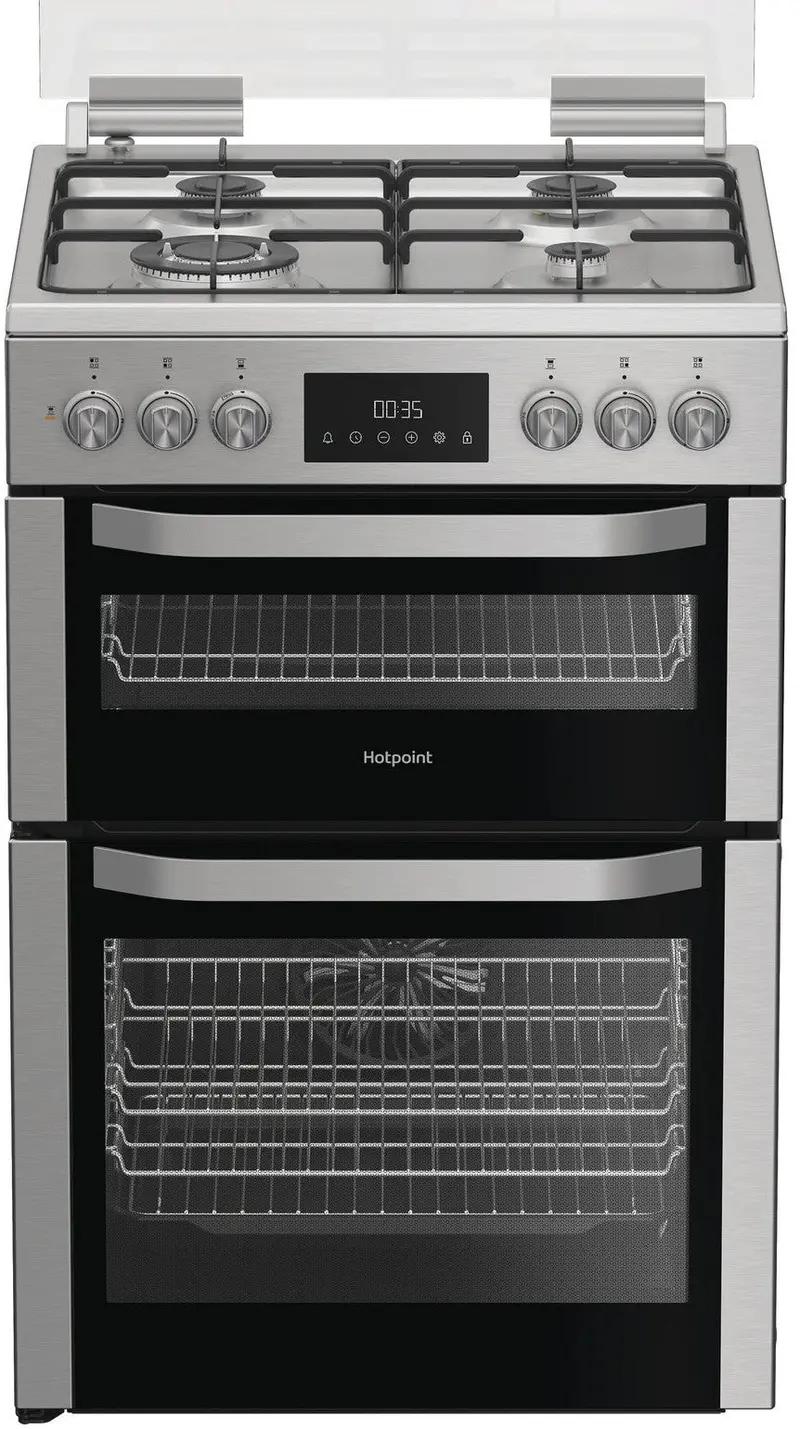 Hotpoint Hdd6Gdc2Wx 60Cm Stainless Steel Dual Fuel Cooker 1