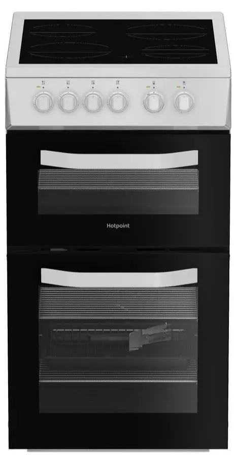 Hotpoint Hte5Vcw 50Cm Ceramic-Hob Electric Cooker – Glossy White 1