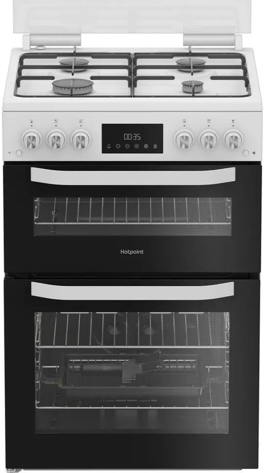 Hotpoint Htg6Gdcw 60Cm Gas Cooker – Glossy White 1