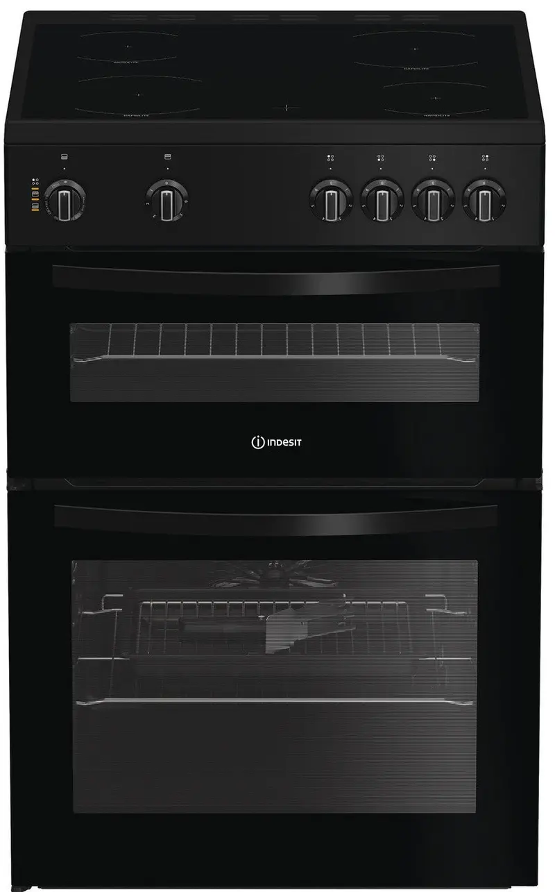 Indesit Ite6Vmb 60Cm Ceramic Electric Cooker – Black Finish 1