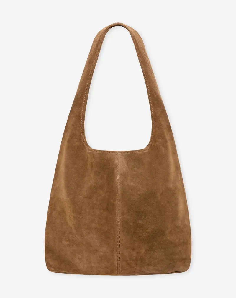 Kayla Suede Crossbody Shopper In Camel 1