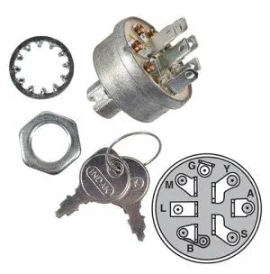 Keyed Ignition Switch Compatible With Murray, Ayp, Mtd, Husqvarna, And Briggs & Stratton Equipment 1
