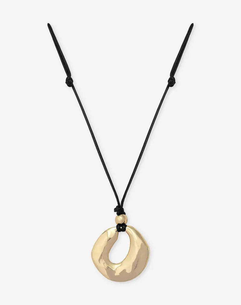 Layered Pendant Cord Necklace – Gold-Tone Finish 1