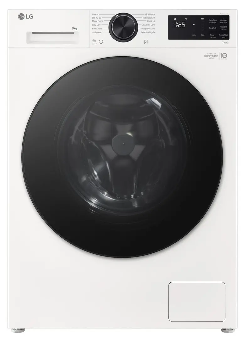 Lg F2X50S9Twb 9Kg A-Rated Washing Machine – 1200 Rpm, Clean White 1