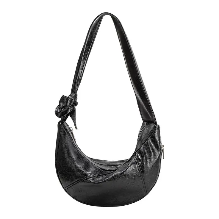 Melie Bianco Bambi Black Vegan Leather Shoulder Bag – Sleek Minimalist Tote 1