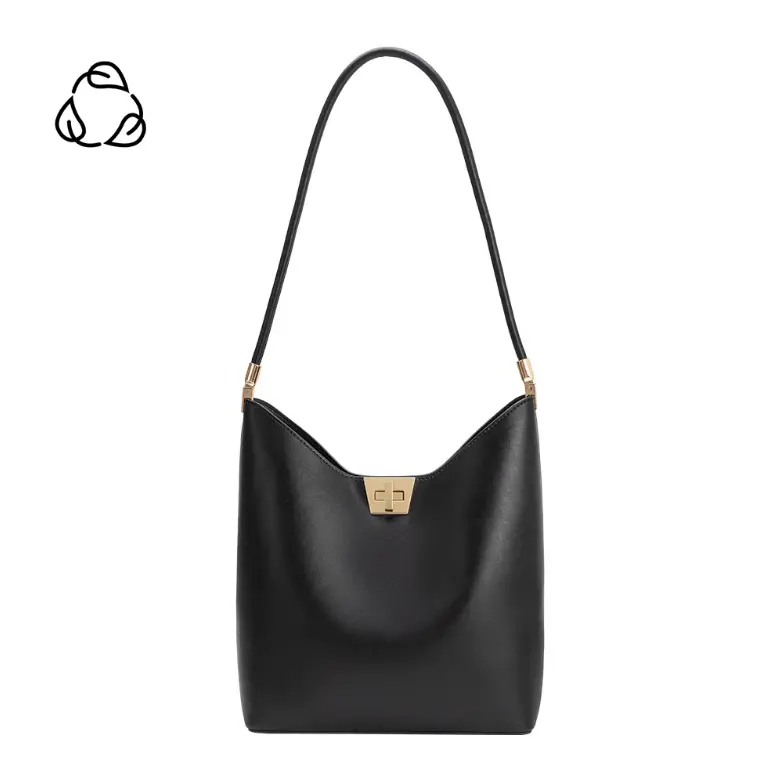 Melie Bianco Billie Vegan Leather Tote Bag – Recycled Black 1