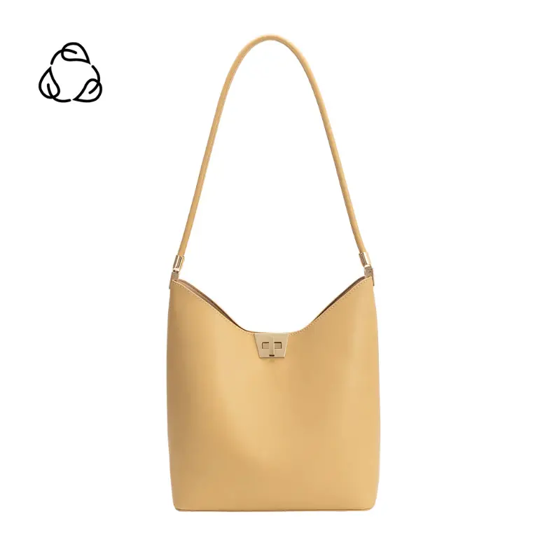 Melie Bianco Billie Vegan Leather Tote Bag – Wheat Finish 1