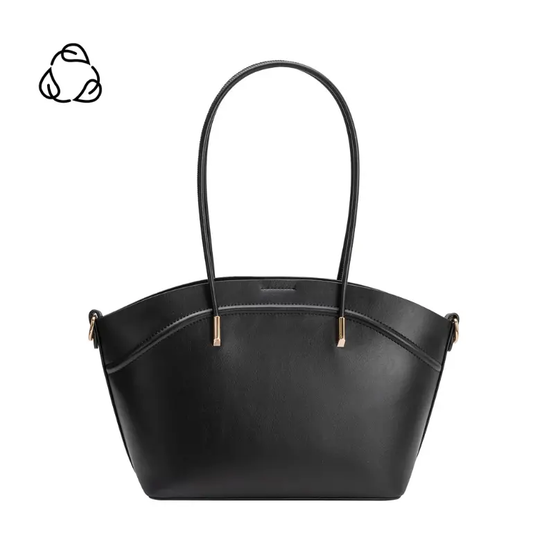 Melie Bianco Hazel Vegan Leather Tote Bag – Recycled Black 1