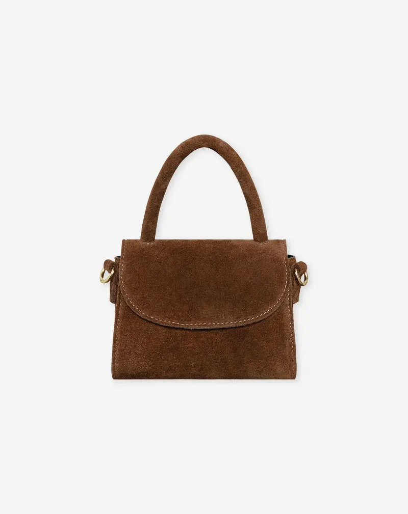 Milou Suede Flap Crossbody Bag In Brown 1