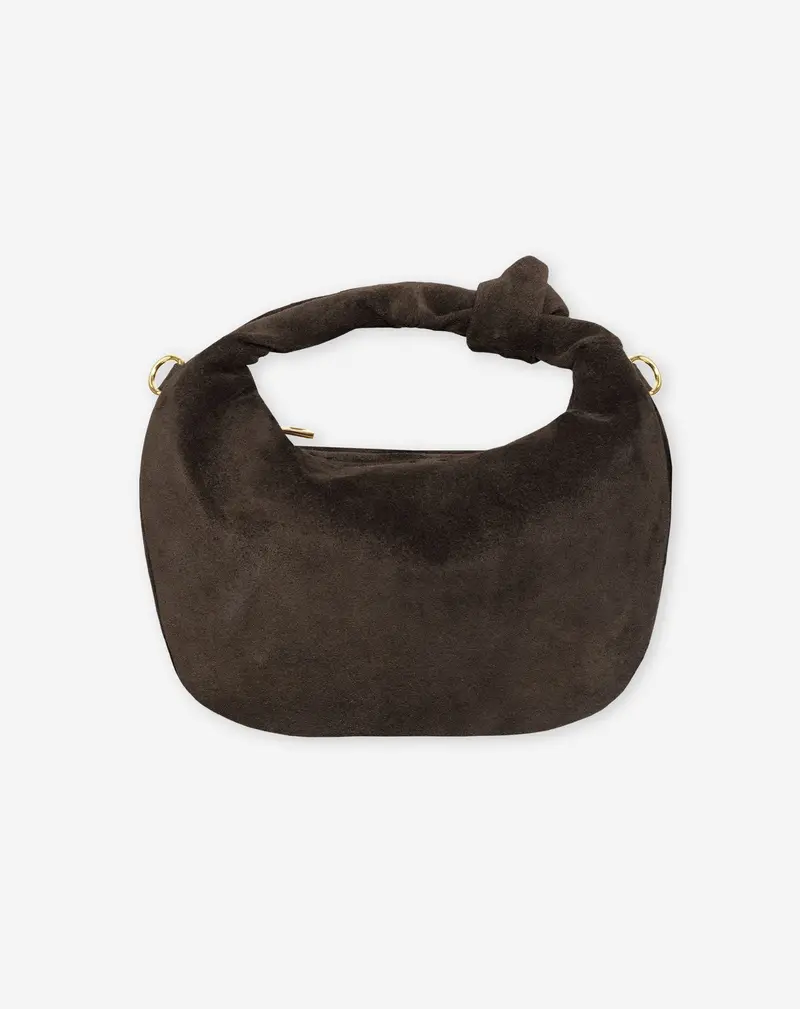 Mimmi Knotted Suede Bag In Brown 1