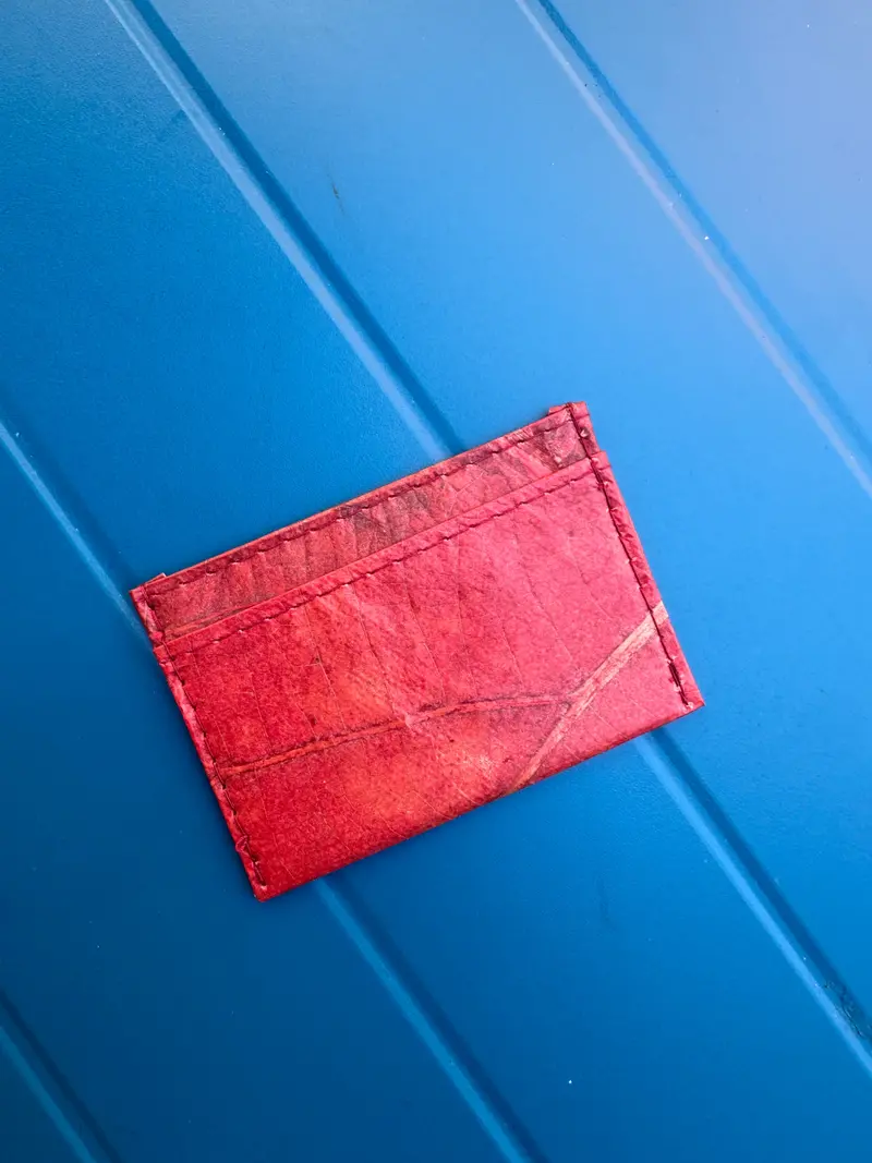 Minimalist Red Leaves Cardholder 1