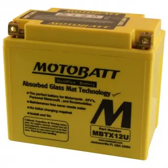 Motobatt Mbtx12U Powersport Agm Battery (Core Fee: $10) 1