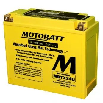 Motobatt Mbtx24U Powersport Agm Battery (Core Fee: $10) 1