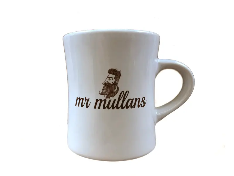 Mr. Mullans Classic White Diner-Style Ceramic Mug 1