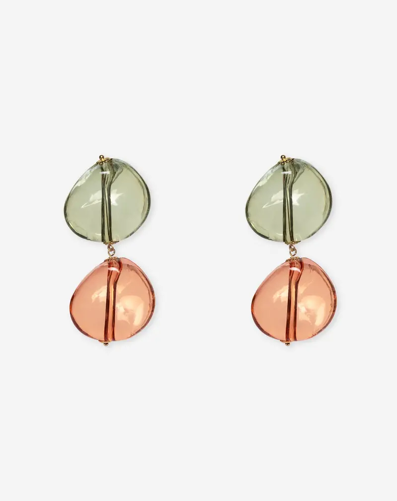 Multicolored Transparent Beaded Drop Earrings 1