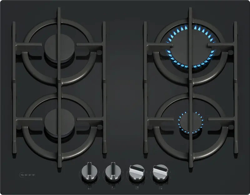 Neff N70 59Cm Gas Hob – Sleek Black Glass Surface 1