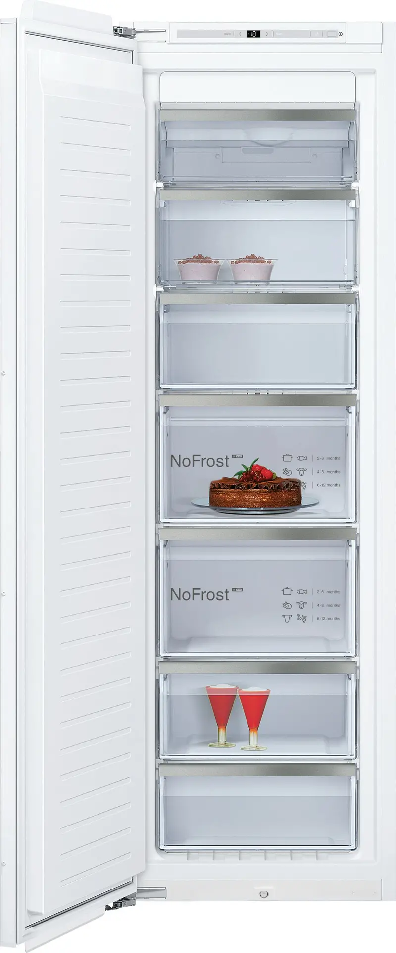 Neff N90 Gi7815Ne0 56Cm Integrated Frost-Free Freezer – White, Fixed Door Kit, E Rated 1