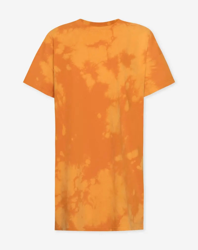 Orange Tie-Dye Royalty Print T-Shirt Dress 1