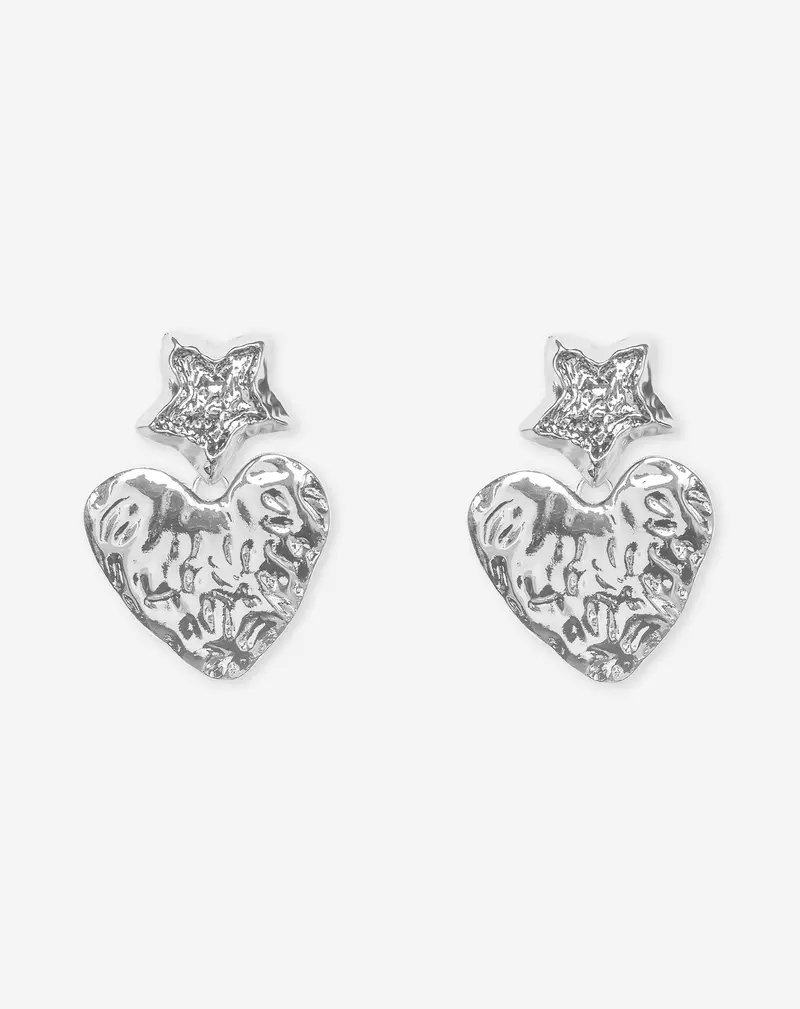 Organic Star-And-Heart Pendant Earrings 1