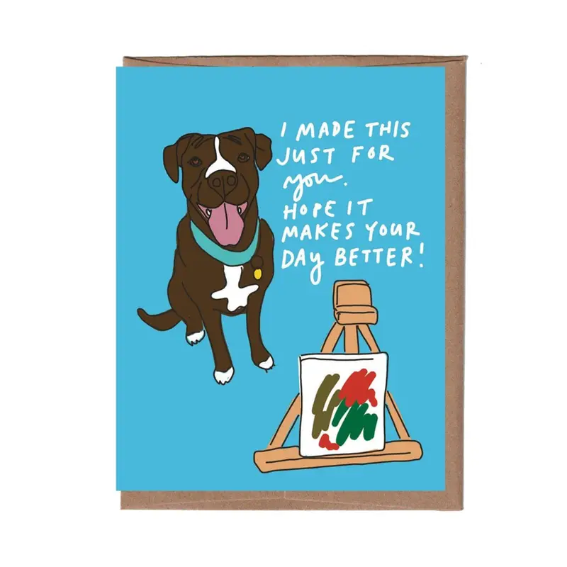 Original Dog Art Greeting Card – La Familia Green 1