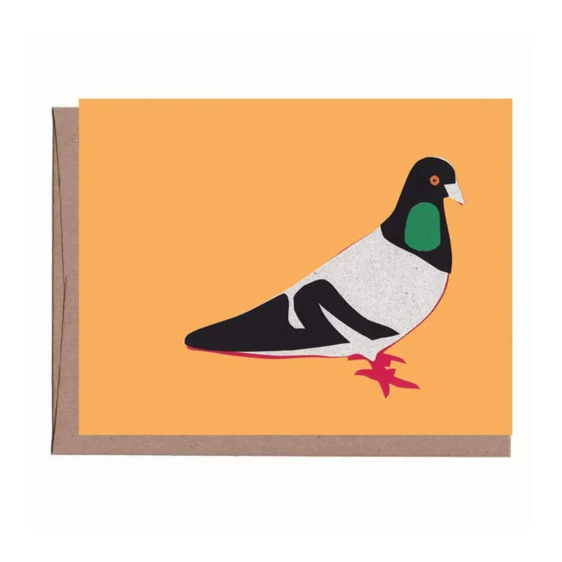 Pigeon-Themed Greeting Card By La Familia Green 1