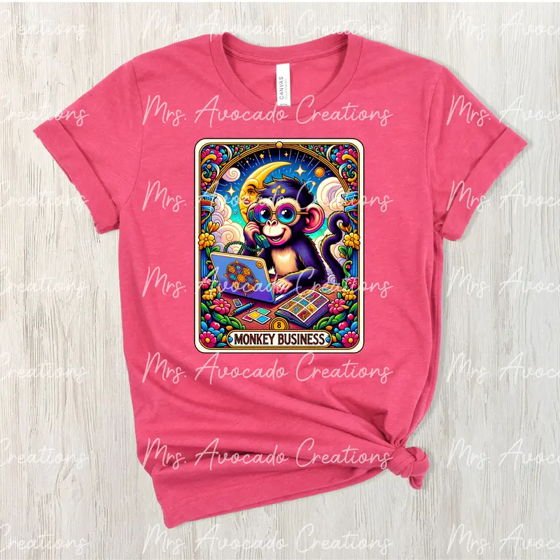 Playful Monkey Illustration Shirt 1