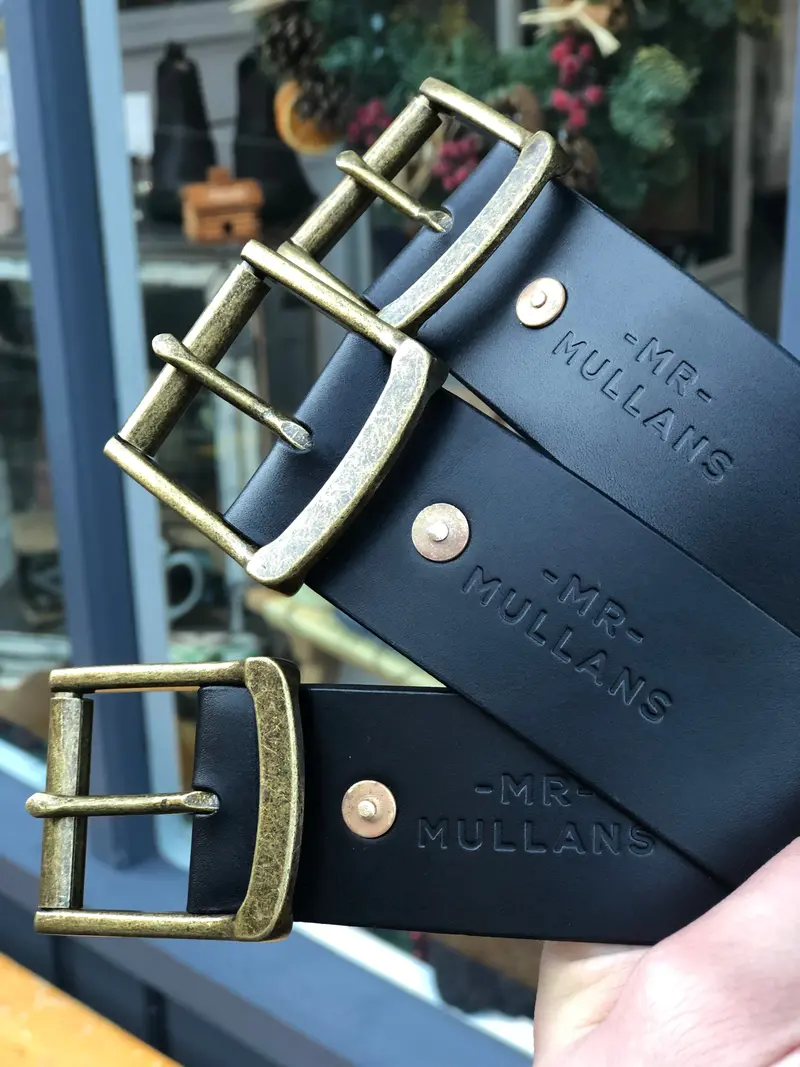 Premium Black Leather Belt – Crafted By Hand 1