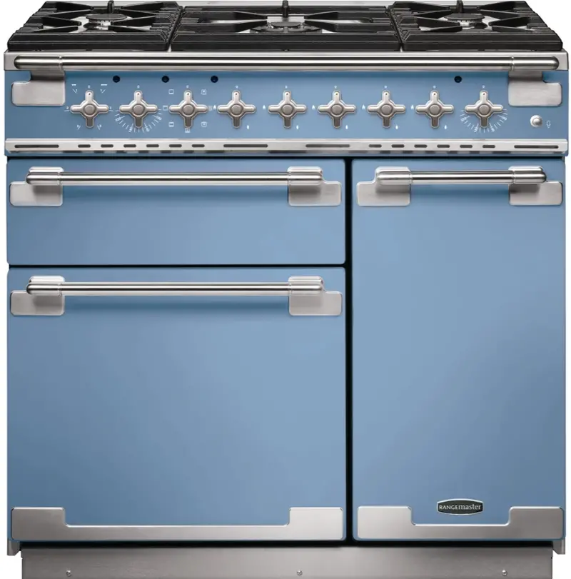Rangemaster Elise 90Cm Dual Fuel Range Cooker In China Blue (Els90Dffca) 1