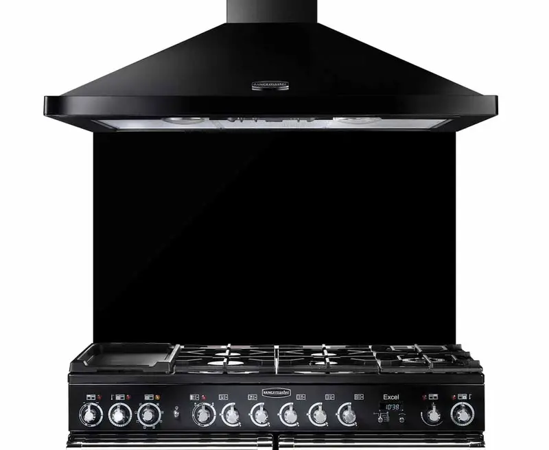Rangemaster Unbsp100Bl 100Cm Black Wall-Mount Splashback 1