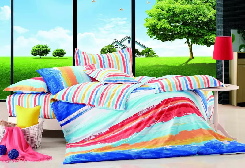 Red And Blue Designer Bed Sheet Collection 1