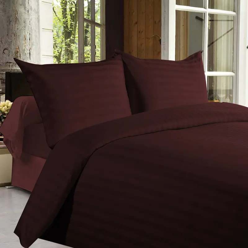 Rich Brown Striped Bed Sheet Collection – 350 Tc 1