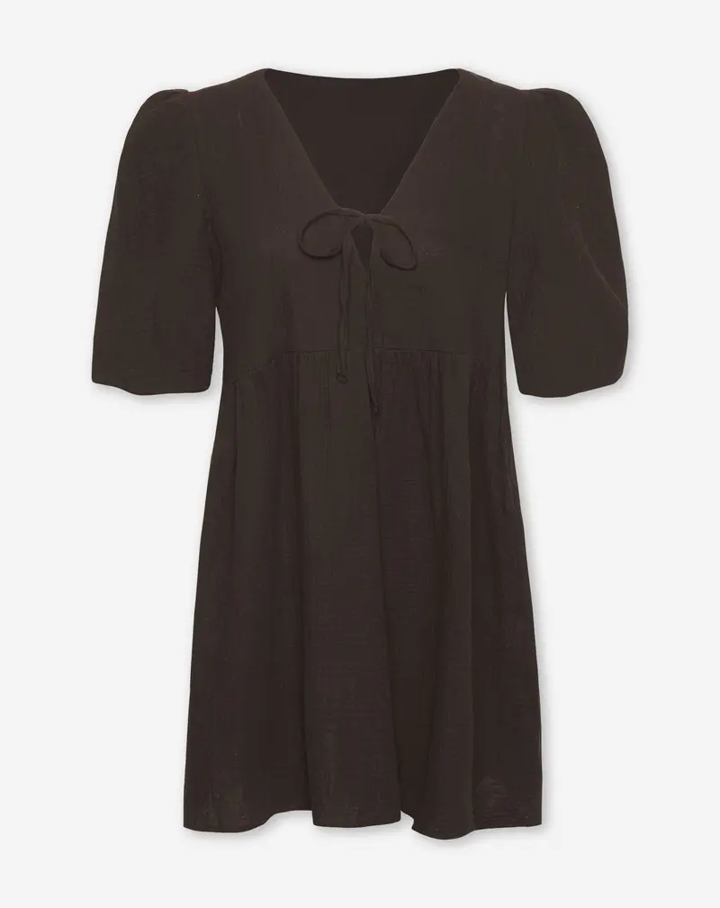 Sammy Musseline Bow Dress In Bruin 1