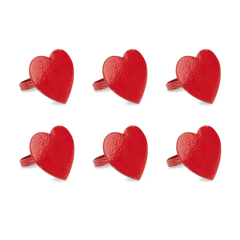 Set Of 6 Red Heart Napkin Rings – 2.25" Elegant Table Accents For Valentine’S Gatherings 1