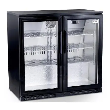 Snomaster 220L Dual-Door Black Alfresco Beverage Refrigerator 1