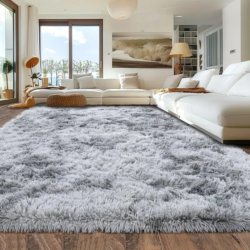 Soft Tie-Dye Gray Area Rug – Non-Slip Living Room & Bedroom Floor Decor 1